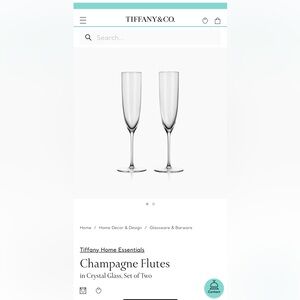 Tiffany Crystal Champagne Flutes